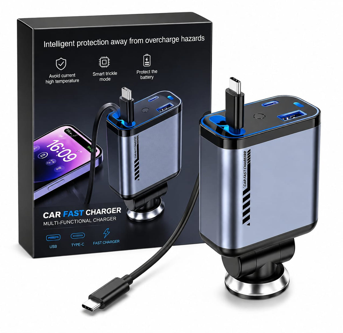 🚗 66W Fast Charging Car Charger