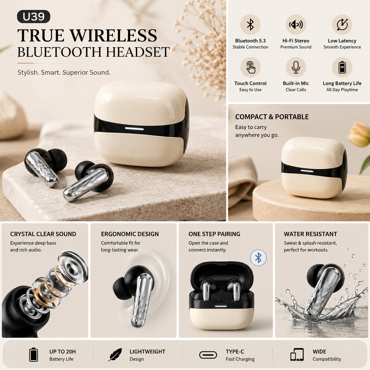 π§ U39 True Wireless Bluetooth Headset