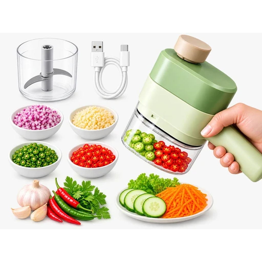 🥗 Electric Handheld Vegetable Cutter Slicer – Multifunctional Food Chopper | USB Rechargeable Kitchen Gadget