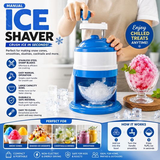 🍧 Manual Ice Crusher & Snow Cone Maker