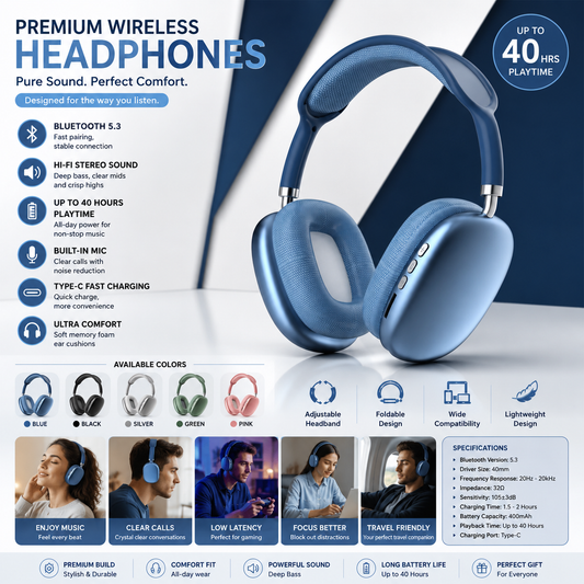 🎧 Premium Wireless Bluetooth Headphones