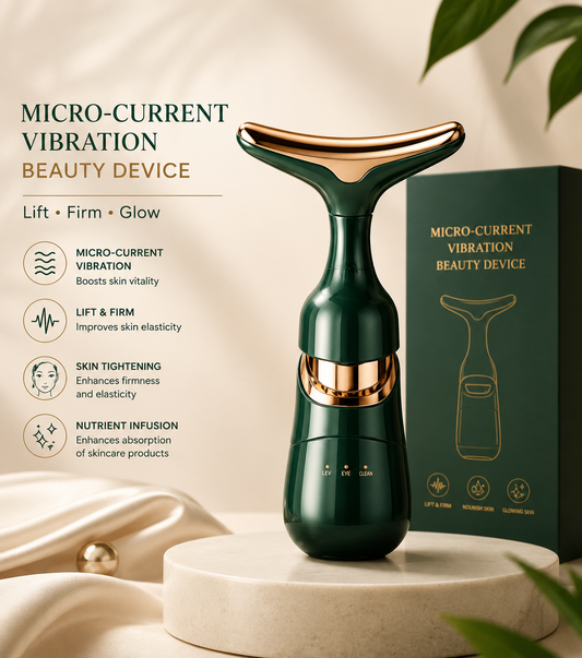 Micro-Current Vibration Beauty Device – Face & Neck Massager
