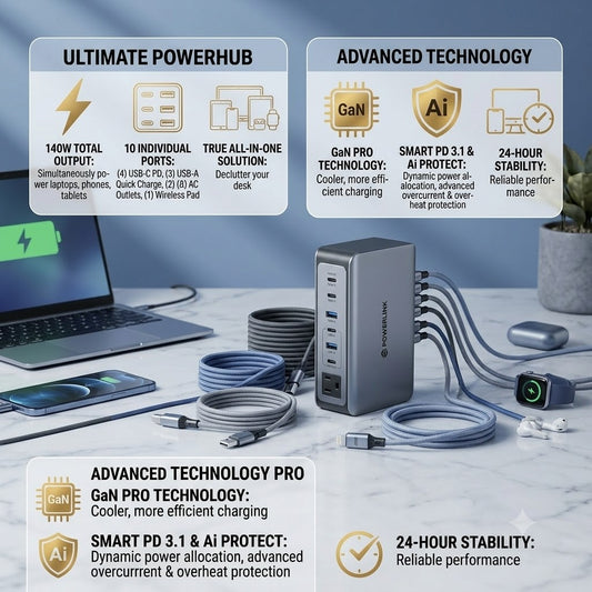 ⚡ Powerlink 4-in-1 Fast Charging Cable (65W Power Delivery)