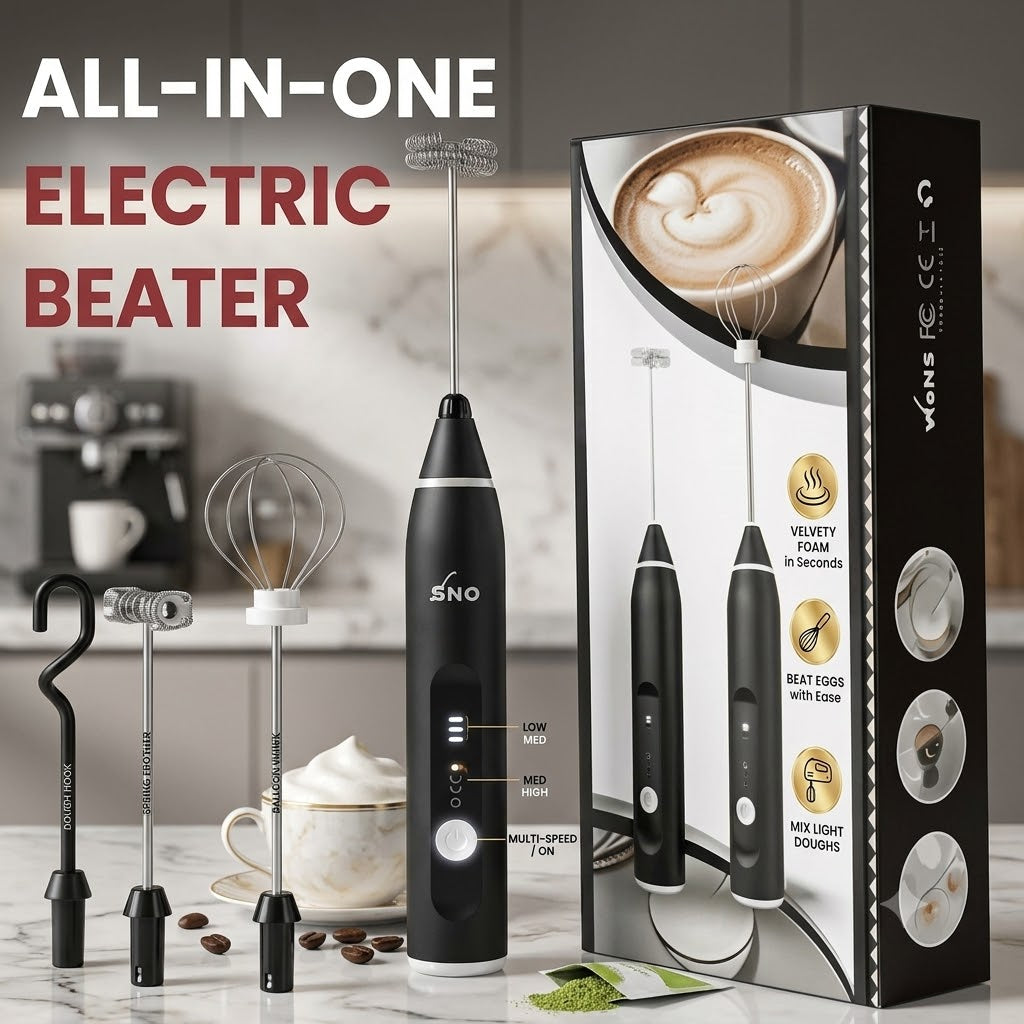 ☕ All-In-One Electric Beater & Handheld Milk Frother
