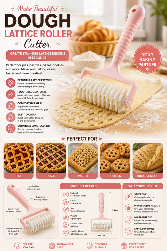 🥐 Multifunction Dough Lattice Roller Cutter